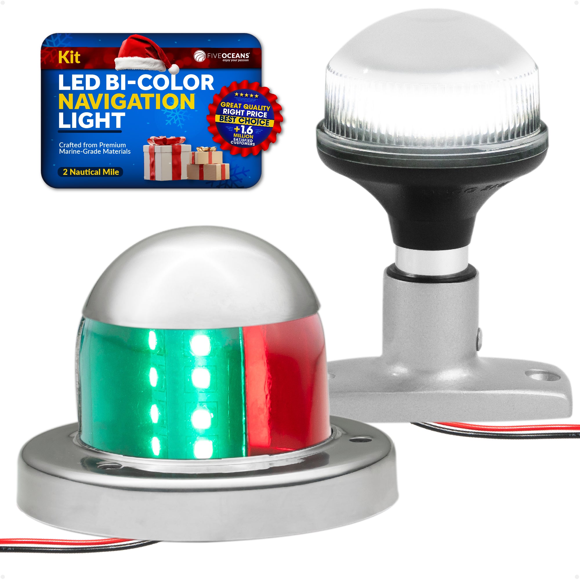 LED Anchor Light and Boat Navigation Lights Set - FO4512-C1