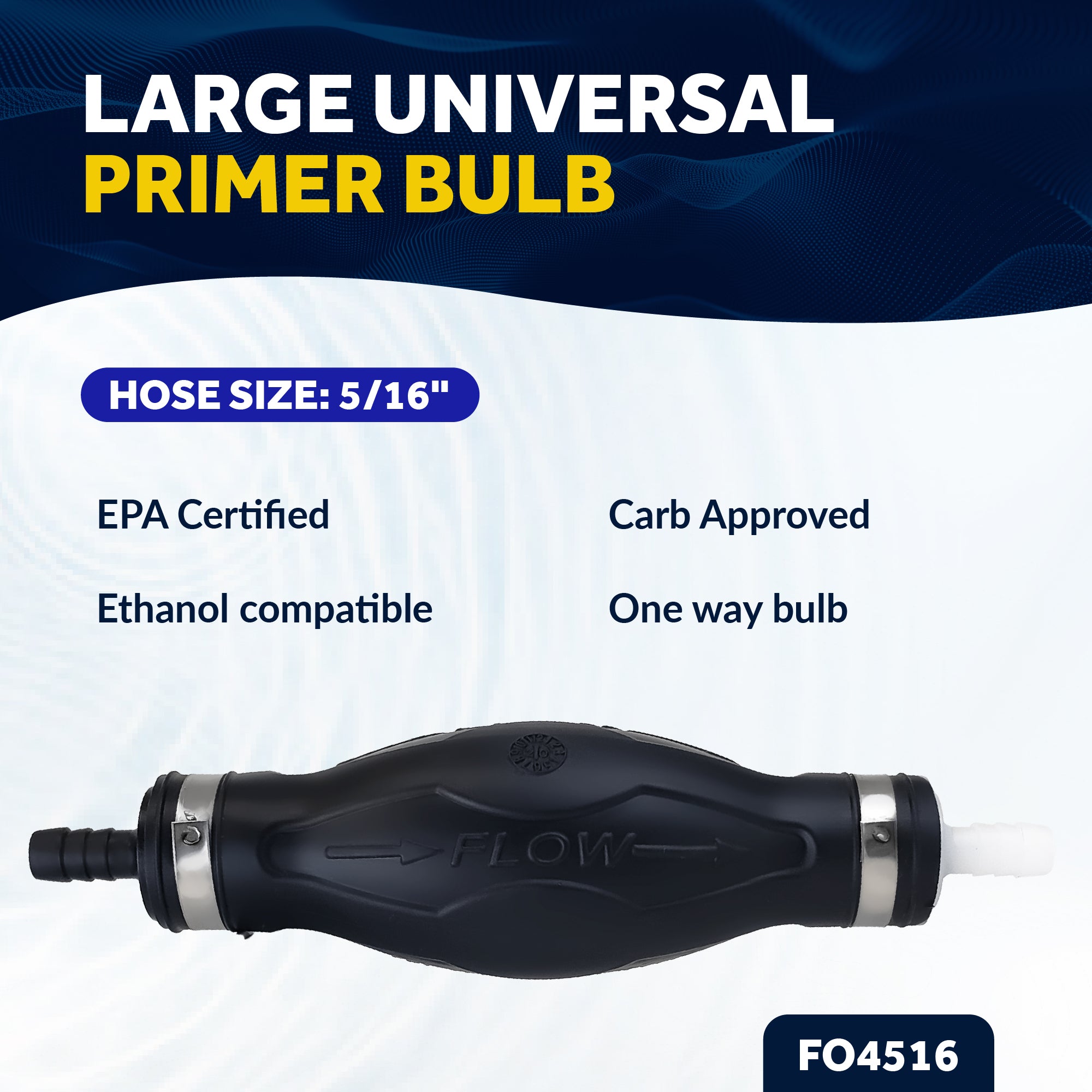 5/16" Fuel Primer Bulb, Large EPA/CARB Approved - FO4516 - Five Oceans