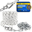 Anchor Rode, 3/8" x 100' Nylon 3-Strand Rope, 1/4" x 3' Hot Dipped Galvanized Steel Chain - FO4577 - Five Oceans