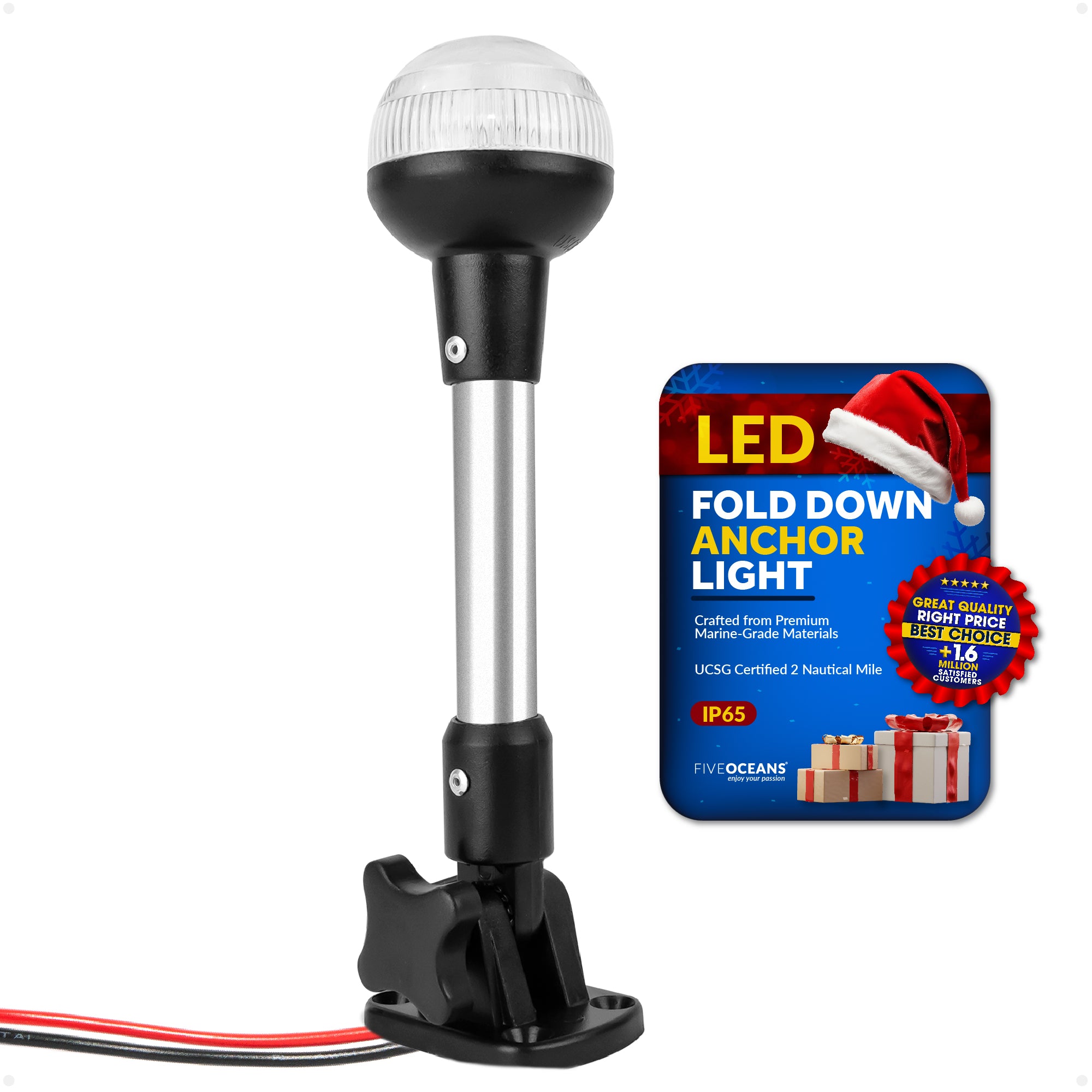 LED Anchor Navigation Light, 9" Fold-Down, 2NM - FO4593