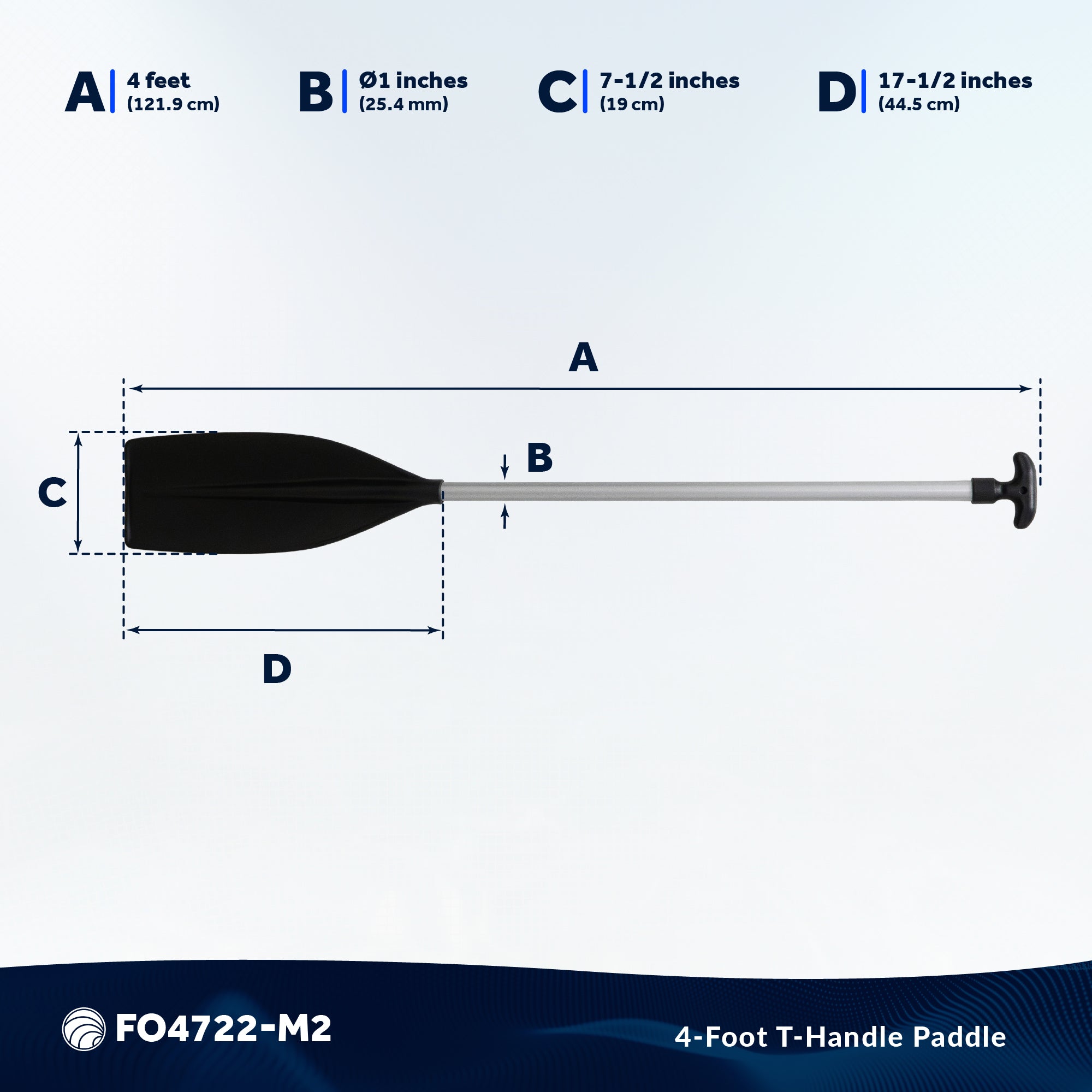 Canoe Paddle, 4Ft - T-Handle - 2-Pack - FO4722-M2