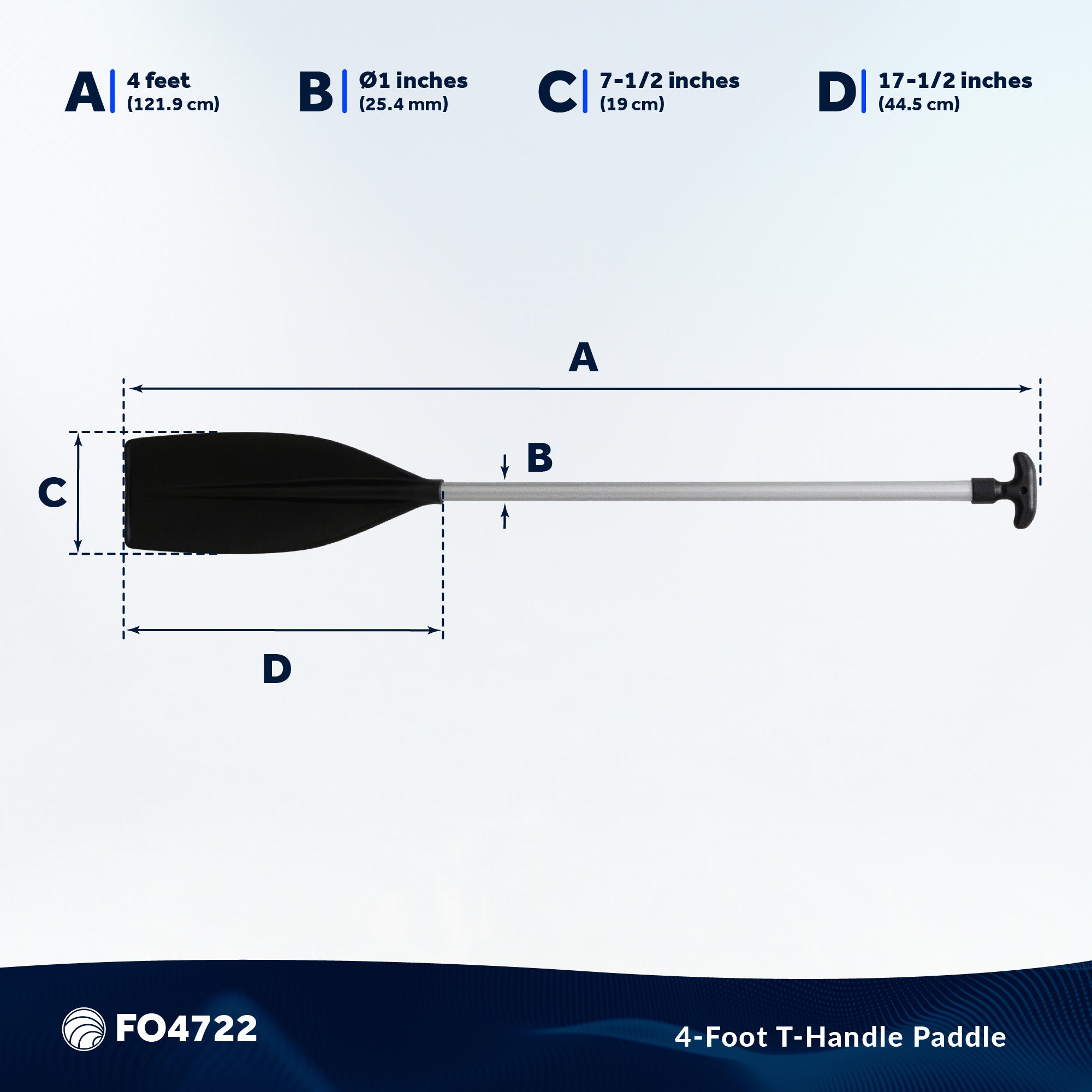 Canoe Paddle, 4Ft - T-Handle - FO4722