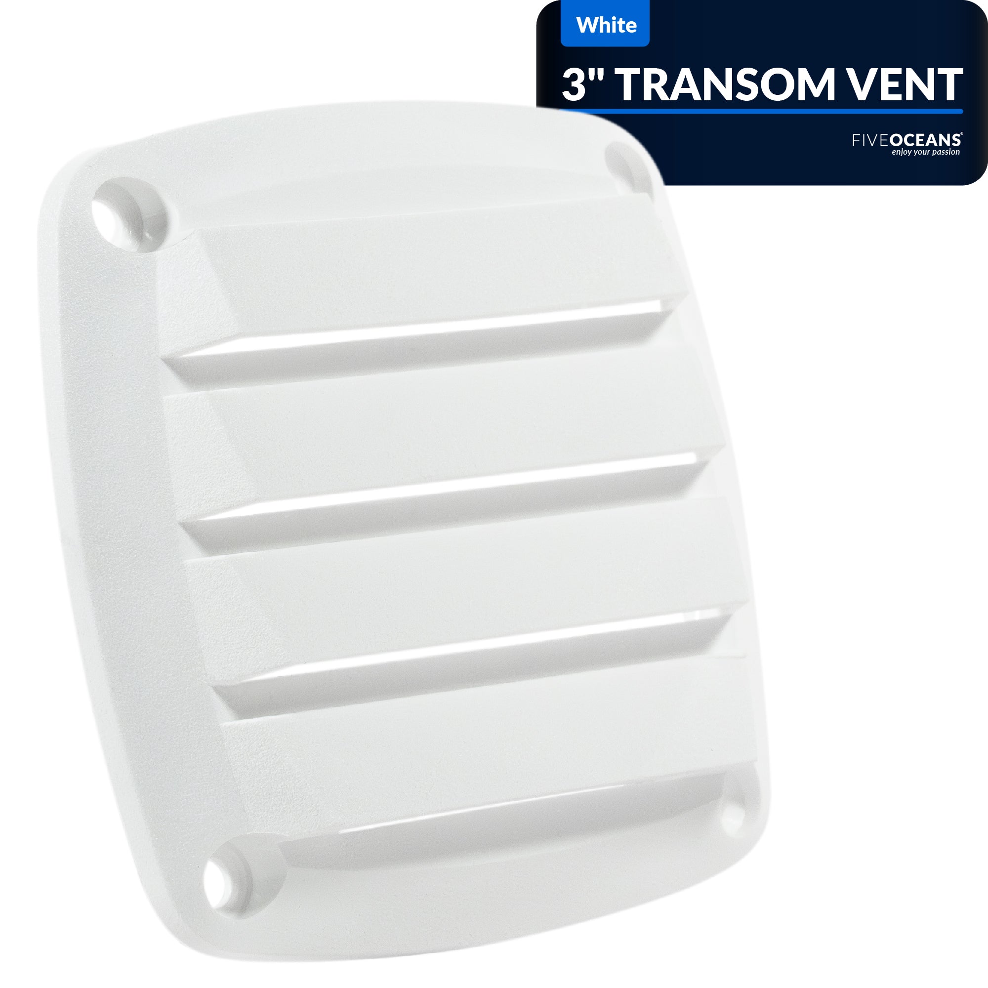 3" Transom Vent, White Plastic - FO4750