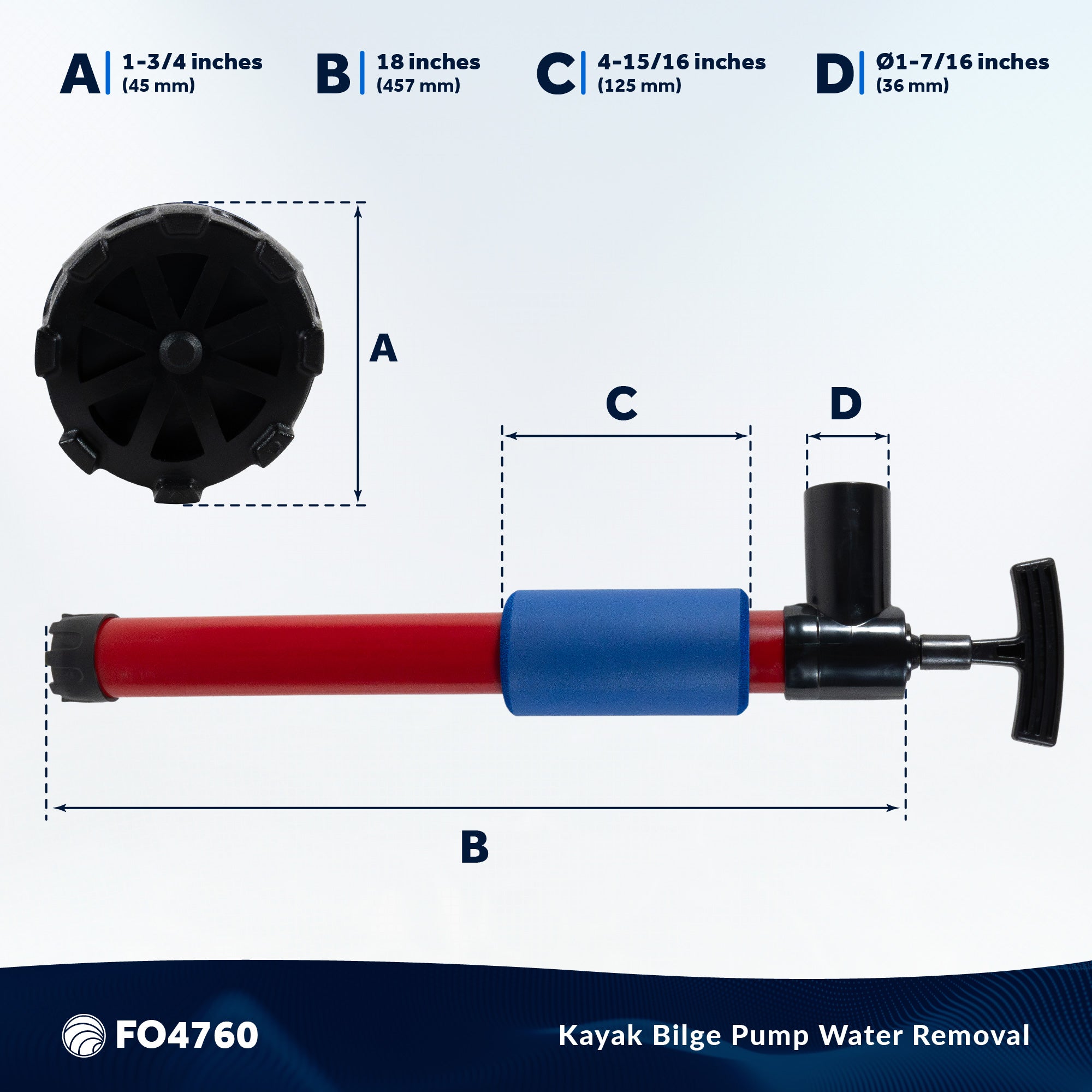 18" Kayak Manual Bilge Pump - FO4760