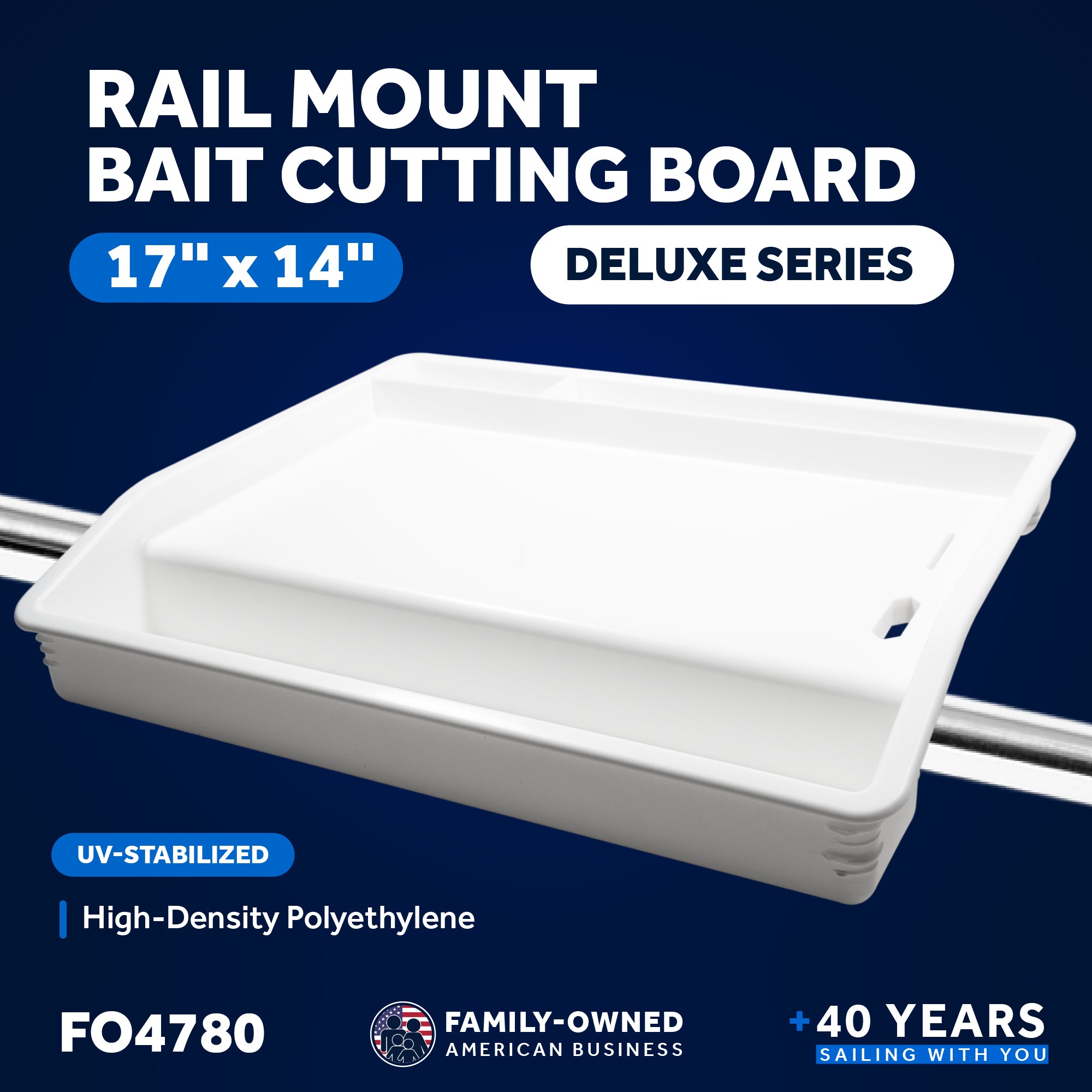 Bait Cutting Board, Fillet Table, Rail Mount with Slide Deck Base - FO4780
