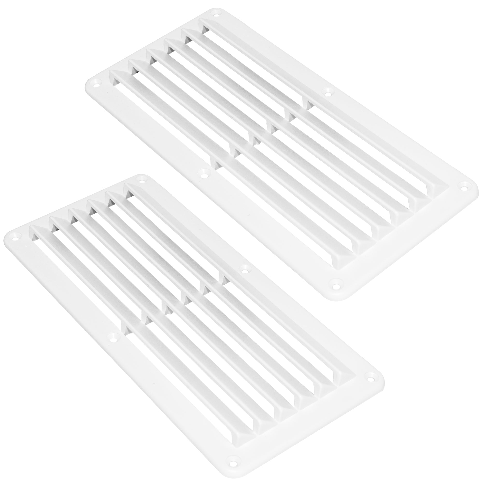 Rectangular Boat Marine Louvered Ventilators, 6 slots White 10-1/4" 2-Pack - FO590-M2