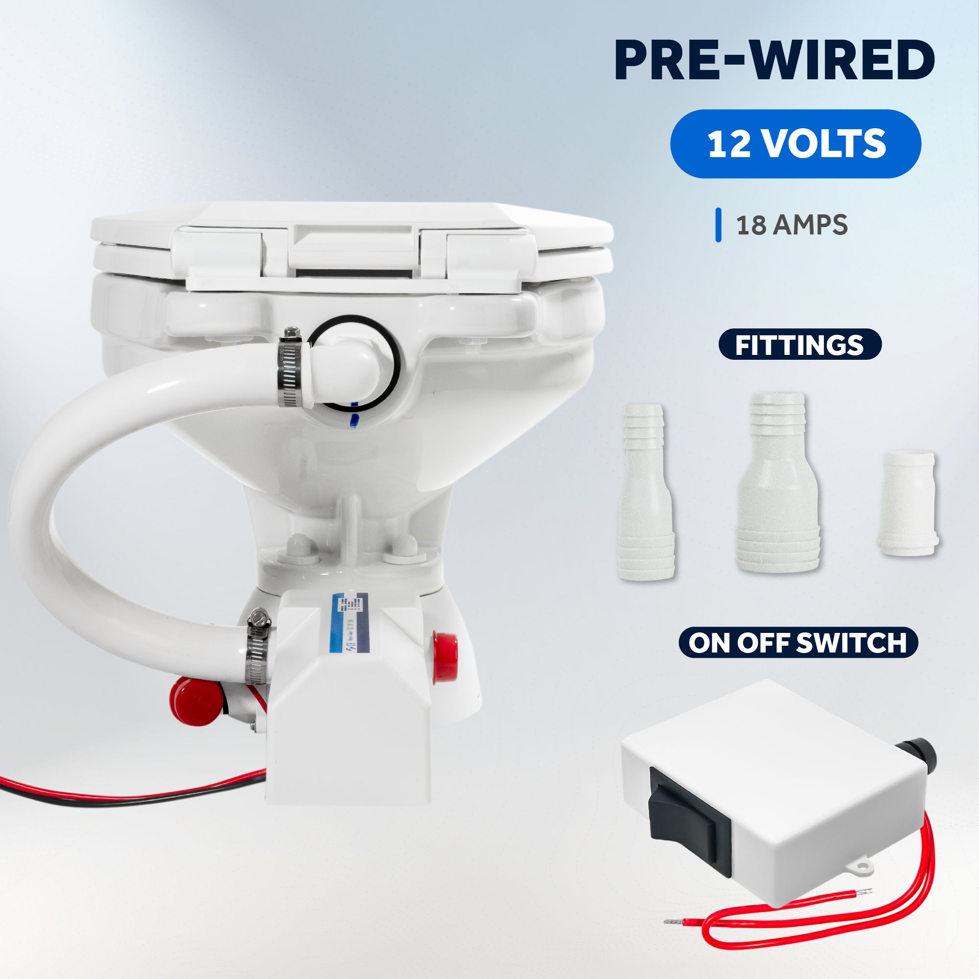 TMC Electric Toilet, Compact Bowl, 12V DC - FO720