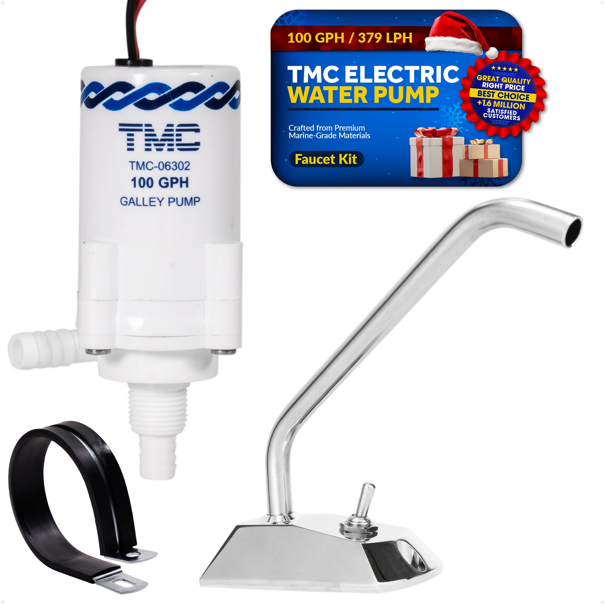 TMC Electric Galley Water Pump Kit with Faucet - FO738