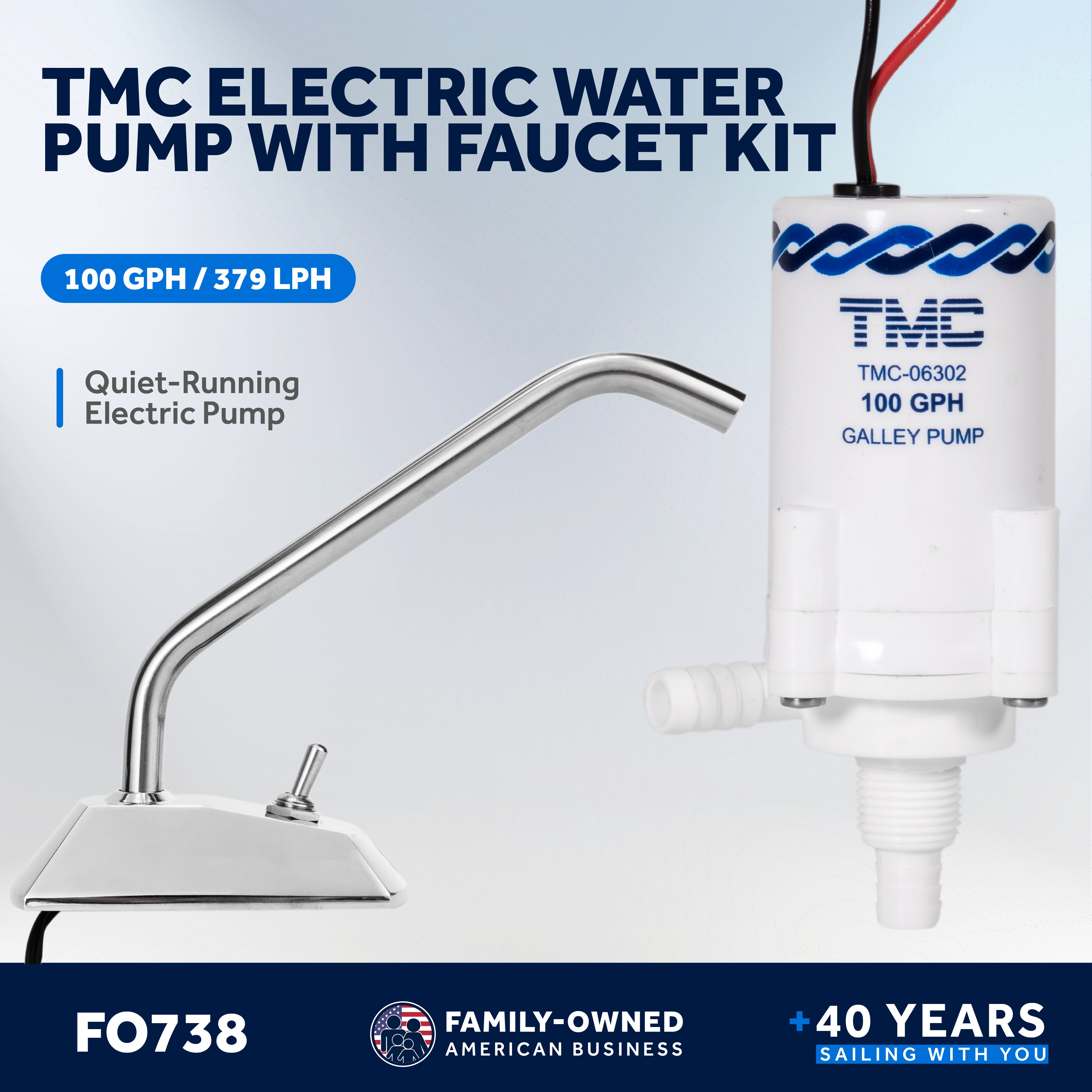 TMC Electric Galley Water Pump Kit with Faucet - FO738