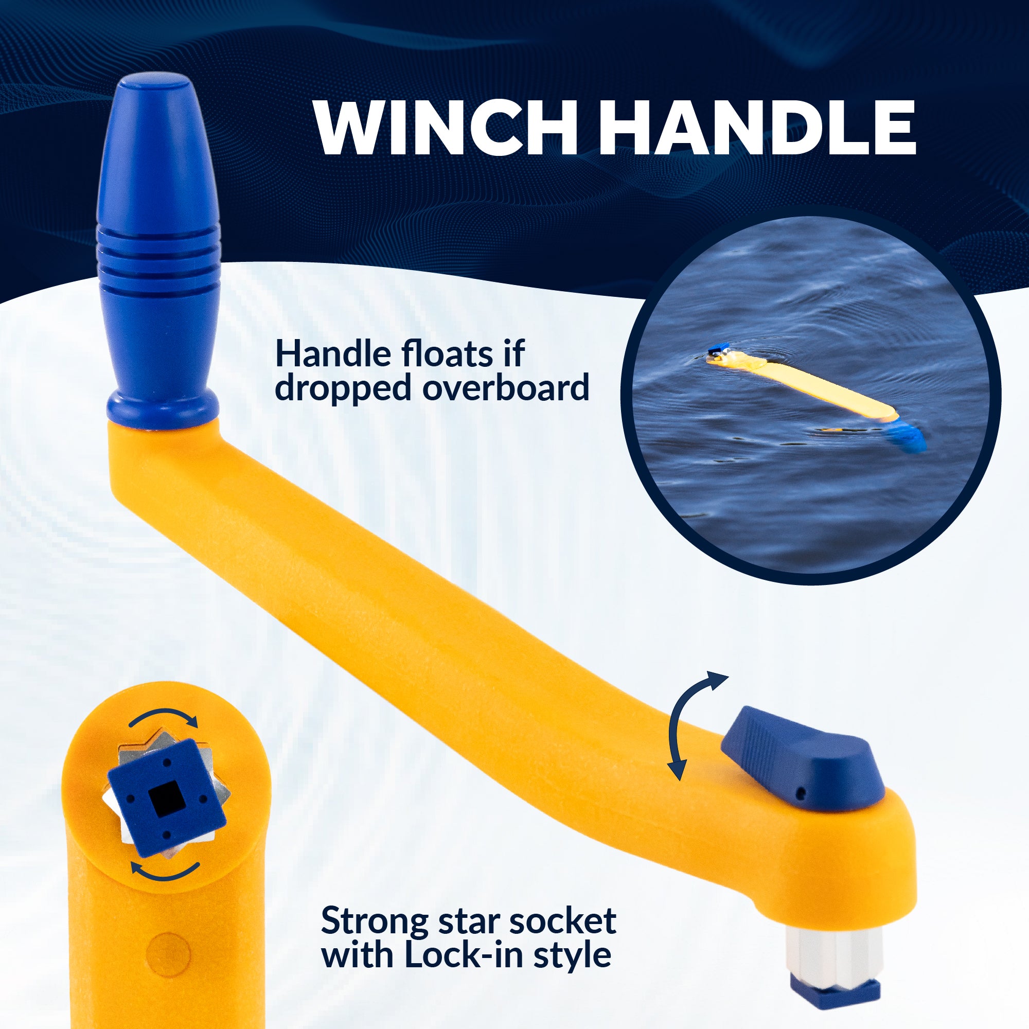 8" Sailboat Winch Handle and Winch Handle Pocket Set - FO86-570