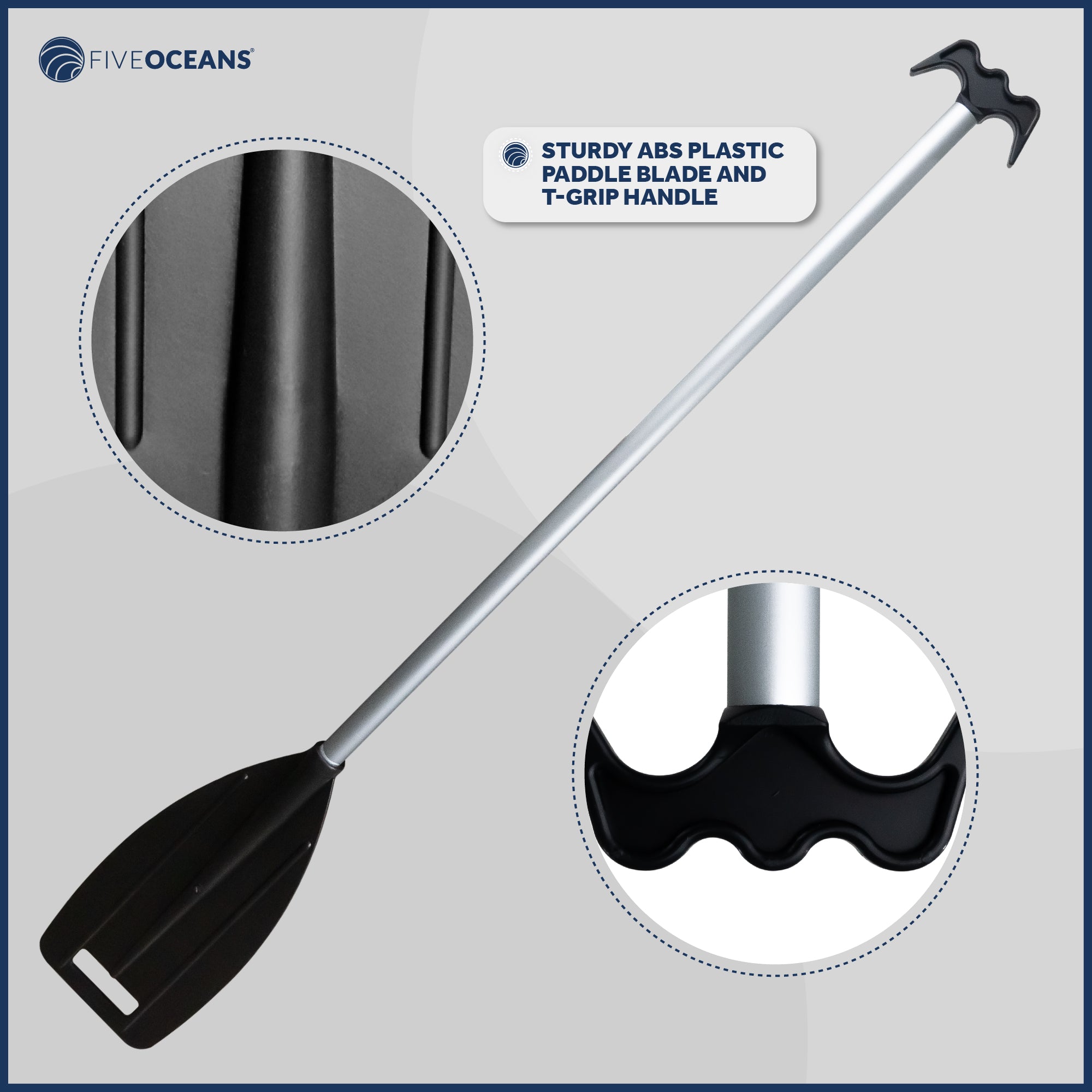 Five Oceans Paddle and Boat Hook, Black 48 FO-1876