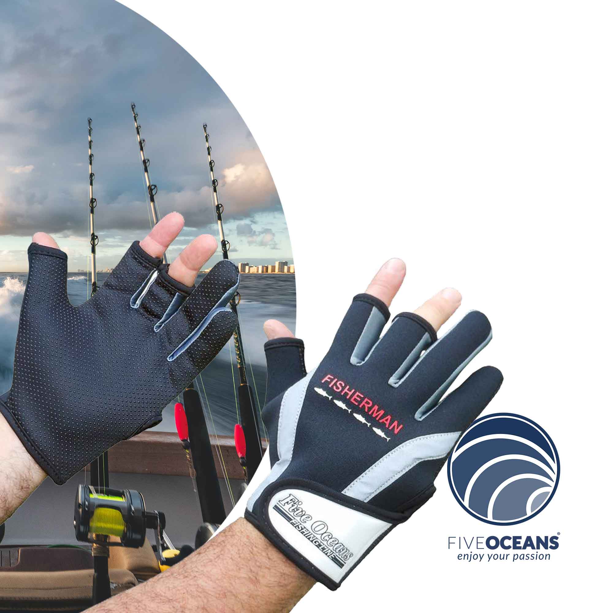 Five Oceans Fisherman Glove, Black, Size XL FO-3774