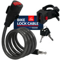 Bike Lock Cable, Keyed, with Mounting Bracket, 4' - FO3956 - Five Oceans