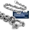 Boat Anchor Lead Chain with Shackles, 1/4" x 2', HTG4 Stainless Steel - FO4492-S2 - Five Oceans