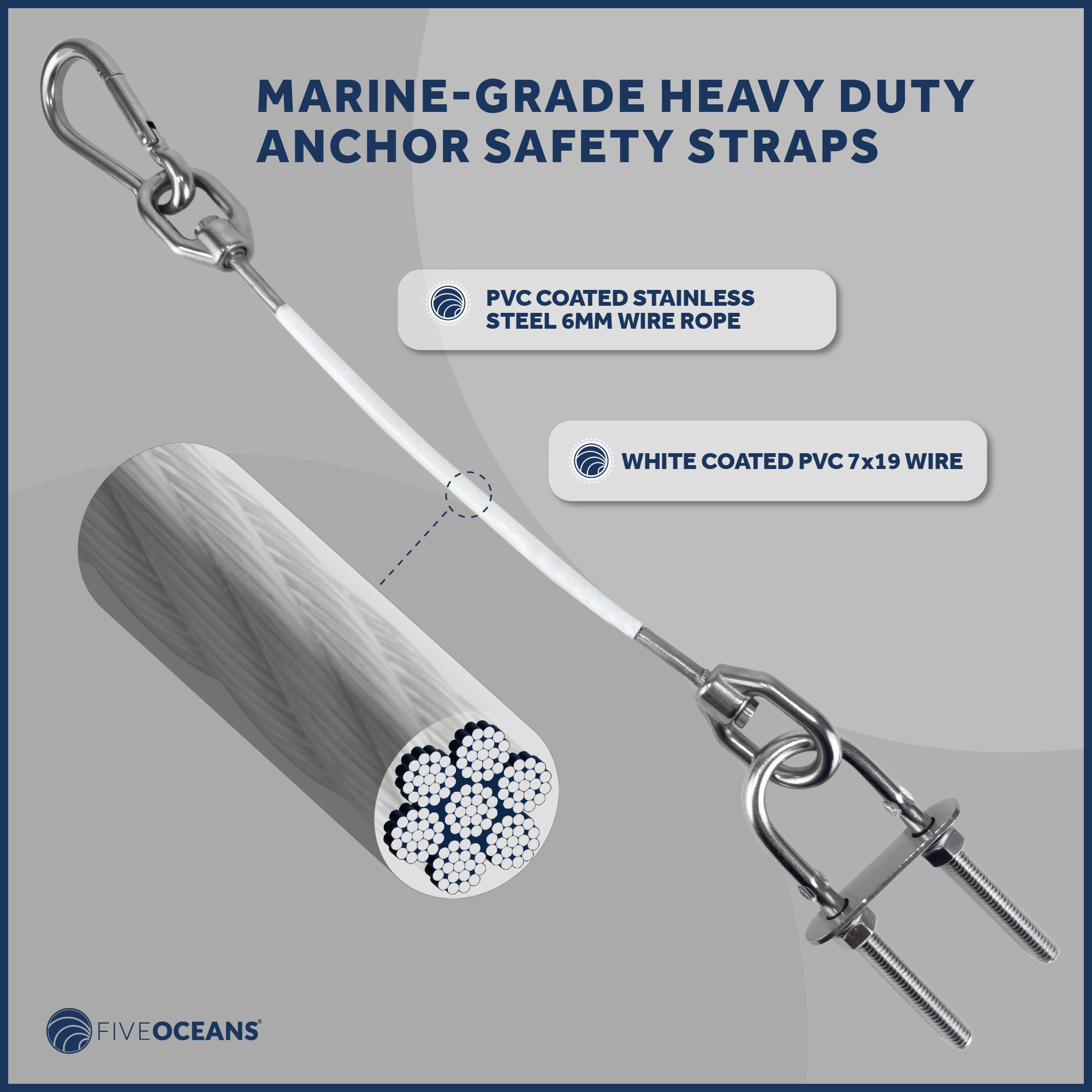 Anchor Safety Strap, Snap Hook Carabiner and 5/16 U-Bolt - FO4560